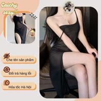 Váy ngủ 2 dây dáng dài xẻ đùi Váy ngủ gợi cảm quyến rũ DN18