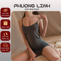 Váy Ngủ 2 Dây Sexy  Chất Cotton Mềm Min Gợi Cảm Thoáng Mát, Áo Ngủ Gợi Cảm Body Tặng Quần Chíp
