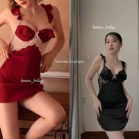 Váy ngủ 2 dây sexy quyến rũ ,Đầm ngủ 2 dây cánh tiên cúp ngực chất liệu Quảng Châu