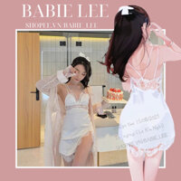 Váy ngủ 2 dây sexy ⚡ SIÊU HOT ⚡ Đầm lụa cao cấp phối ren xẻ hở lưng gợi cảm VÁY NGỦ MIDNIGHT 121 - 1347