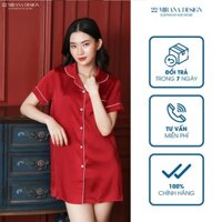 Váy ngủ 48-70kg cao cấp kiểu dáng đẹp vải Tsumugi lạnh Nhật Bản MIRANA - màu đỏ siêu sexy