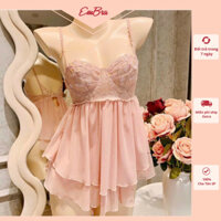 Váy Ngủ Babydoll Cao Cấp Ren Ngực Có Gọng Dẻo Nâng Ngực Voan Xoè Nhẹ Mềm Mại