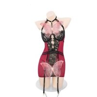 Váy ngủ body CỔ YẾM 3 DÂY KÈM KẸP VỚ gợi cảm 5358