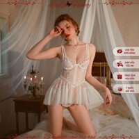 Váy Ngủ Công Chúa Gợi Cảm Sexy, Đầm Ngủ 2 Dây Cotton Sexy Gợi Cảm