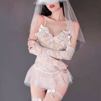 Váy ngủ cosplay cô dâu sexy gợi cảm, Đồ ngủ cosplay sexy