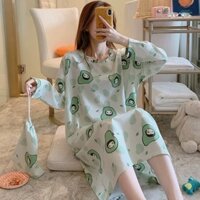 Váy Ngủ Dài Tay Hoạt Hình Cute Thu Đông 2020