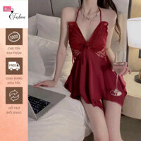 Váy ngủ hai dây cánh bướm , Đầm ngủ hai dây ren  lụa cánh bướm sexy sang chảnh-MÂY - Hàng mới về