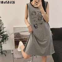 Váy ngủ Hello Kitty không tay mùa hè MUSHIQI - Mềm mại & thoải mái