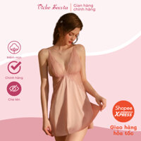 Váy ngủ lụa phối ren Vicke Secvia đầm 2 dây xẻ ngực, hở lưng, chất liệu cao cấp, mềm mịn, sexy, quyến rũ 19390
