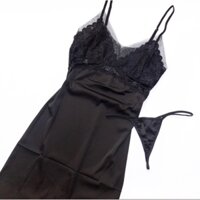 Váy ngủ lụa sexy kèm quần chip