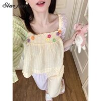 Váy ngủ nữ thời trang Nhật Bản mới treo quần áo nhà ngọt ngào kiểu Pháp