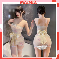 Váy Ngủ Quây Body Ren Hoa Kèm Đai Nơ Xinh 6274 MAINIA STORE