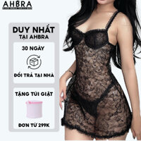 Váy Ngủ Ren 2 Dây Hở Lưng Tạo Form Sexy AHBRA SW02 Quần Lót Lọt Khe Quyến Rũ Cạp Co Giãn