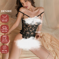 Váy ngủ ren liền thân xẻ đáy bodysuit ren gợi cảm DESIRE VN-8625-1
