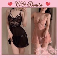 Váy ngủ sexy cao cấp / Đầm ngủ ren mềm 2 màu tôn da cực xinh CV89 CICI BONITA HCM