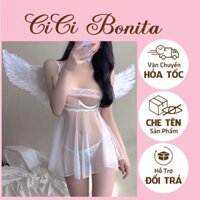 Váy ngủ sexy -Đầm 2 dây ren mỏng có gọng cực gợi cảm CV102 CICI BONITA HCM