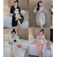 Váy Ngủ Sơ Mi Lụa Cao Cấp -váy Ngủ Hàng Thiết Kế Sang Chảnh ( chất lụa xước)