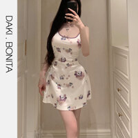 Váy ngủ thun mặc nhà sexy DK313 kiểu 2 dây dáng xòe gợi cảm