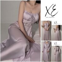 Váy ngủ - Váy tiểu thư lụa cao cấp phối ren dáng dài nhẹ nhàng ( Váy ngủ V9)