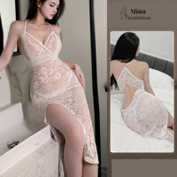Váy ngủ voan dáng dài MINA đầm ngủ ôm body cực sexy 8672