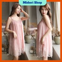 Váy ngủ voan ren mỏng sexy tặng kèm quần chip - KL02