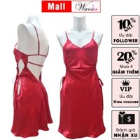 Váy ngủ WANNABE DN614 đầm ngủ cutout eo thắt nơ khoe eo thon dáng đẹp của bạn gái