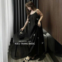 váy nhẹ nhàng nàng thơ,váy 2 dây dáng dài chất đũi hót hít K157