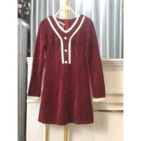 VÁY NHUNG KIM TUYẾN PHỐI REN