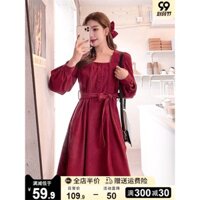 VÁY NHUNG LI NGỰC THẮT ĐAI EO