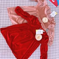 Váy nhung lụa mềm mịn cho bé gái