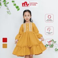 Váy nhung ren dọc bé gái thu đông Riomio 3-10 tuổi size 15-35 kg xinh xắn mềm mại ấm áp diện tết đi chơi - RV377