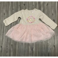 Váy nỉ bông pha chân voan ấm xinh cho bé gái