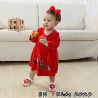 Váy Noel Tuần Lộc Nhung mềm mại bé gái 10-24kg