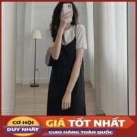 Váy Nữ 2 Dây Dáng Xèo- Kèm Áo Chấm Bi M085-Violet  ྇ ་