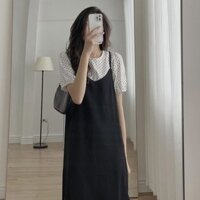 Váy Nữ 2 Dây Dáng Xòe- Kèm Áo Chấm Bi M085- Lolla_Fashion