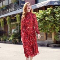 Váy nữ cổ cao họa tiết hoa quý phái phong cách Châu Âu KNA010 (Đỏ)                          - 6299126                                                       Yêu thích