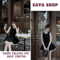 Váy nữ đầm nữ váy sát nách liền thân viền ren trắng cực xinh SaYa Shop HCOM2626