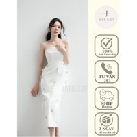 Váy nữ dự tiệc đính đá lông vũ thiết kế Amon Dress JOLIE LOFT, đầm dáng dài sang trọng đi chơi