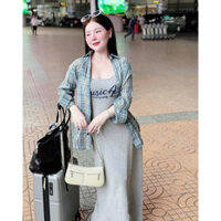 Váy nữ ôm body kèm áo khoác sọc caro