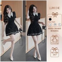 Váy Nữ Sang Chảnh ELLA  Đính Đá Sang Trọng, Đầm Nữ Dự Tiệc Tiểu Thư Chất Tuyết Mưa LUMI CHIC