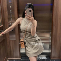 Váy nữ sát nách thiết kế nơ eo cao cấp , Đầm balo dáng ngắn chiết eo tôn dáng Kiara dress • CAILYBOUTIQUE
