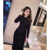 váy nữ - sét đầm nữ - đầm nữ - váy len body dày tay. hất len tăm freesize ulzzang đơn giản ❤ kèm ảnh thật ˇ  :