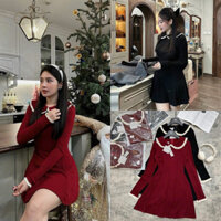 Váy Nữ Tay Dài Cổ Tròn Bánh Bèo, Đầm Body Nữ Thời Trang Tiêu Thư Dễ Thương Thanh Lịch D105 MAHALA