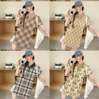 Váy Nữ Trang Bị Váy Đơn Giản Dễ Dàng Phù Hợp Với Áo Polo Preppy Họa Tiết In Hình Đẹp Đầm Dự Tiệc Năm Mới