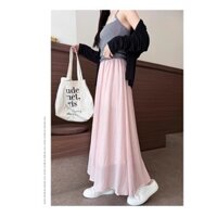 Váy nửa xanh bạc hà YUEWEN cho phụ nữ, dáng A-line thon gọn, váy lưới tươi mát