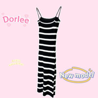 Váy ôm body hai dây sọc đen trắng - Thời trang năng động cho nàng