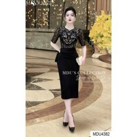 Váy Ôm Body MDU4382 Chất Umi Phối Ren Họa Tiết Cánh Bướm Độc Đáo Từ MDU