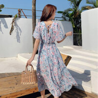 Váy Ôm Hơn Nhìn Thiết Kế Mùa Hè Phong Cách Mới ins Siêu Cổ Tích Mùa Xuân Cổ Chữ V Mori Phong Cách Ôm Đầm Cổ Tích Váy Hoa