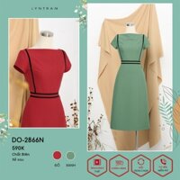 Váy ôm LYN TRAN DO-2866N phối dây nhung đen Chất Biên Mềm Mịn Trơn Sóng