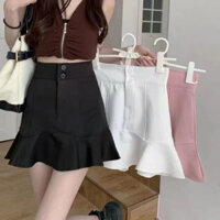 Váy oversize cỡ lớn Xs-4xl & [Váy ngắn cỡ lớn cho cô gái béo 35-85KG] Váy xếp ly mùa hè 2023 cho nữ cỡ lớn, eo cao, chống chói, váy đuôi cá A-Line